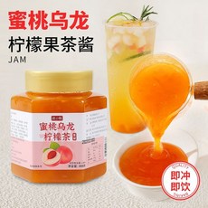臺灣新品 烏梅子醬果茶 無添加 沖泡水 桂花烏梅膏 果醬 塗抹麵包 衝飲 山楂酸梅, 1個, 蜜桃烏龍*2罐