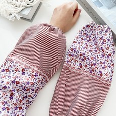 나오유 꽃무늬 작업 팔토시 여성용 미술 작업용 긴팔 토시 1세트, 꽃무늬 팔토시 레드