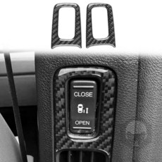 PJFUS 리얼 블랙 탄소 섬유 자동차 전기 도어 버튼 프레임 소프트 트림 스티커 혼다 오디세이(RL6) LX/EX/EX-L/투어링/엘리트/스포츠/스포츠-L 2018 2019