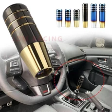 9cm 13cm 알루미늄 기어 시프트 노브 베이킹 블루 골든 레이싱 카 범용 수동 변속기 시프터 레버, 9cm Blue silver