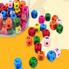 더가몽 비즈공예 귀여운 한글 나무비즈 어린이팔찌만들기, 자음