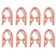 심플앤글로우 휴대용 여행용 접이식 옷걸이 8P세트, 8개, 핑크