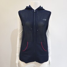 루이까스텔 골프 여성 봄 50% 컬러풀 스카시 고급스러운 후드 니트 조끼 베스트 (네이비)