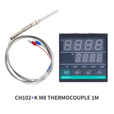 부화기 계란부화기 달걀부화기 병아리부화기 인큐베이터PID 온도 컨트롤러 220V + 1m K 타입 열전대 프로브, 04 1pcs M8 and CH102