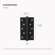 Dooroom-황동 널링 도어 경첩 4 인치 5 자유로운 슬롯 두꺼운 음소거, 1개