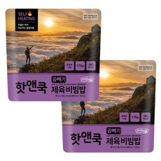 이지밥 대용량 핫앤쿡 곱빼기 제육비빔밥 발열도시락 비상식량 전투식량 찬물만 부어 바로먹는, 175g, 2개