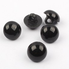콩단추 하프단추 반콩 눈알 11.5mm 20개, 블랙