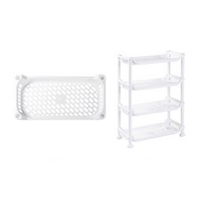 多層置物架 組合式置物架 免螺絲浴室置物架 浴室收納 居家收納 三角收納 角落收納, 白色