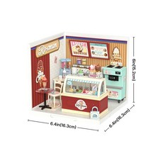 Robotime Rolife若來 超級世界積木拼裝DIY小屋模型 生日禮物, 1個, 夏日淇遇 霜淇淋店, Multicolor, 144