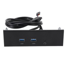 XUMIUZIY 5.25인치 전면 패널 USB 허브 포트 3개(USB 2개 + HD 오디오 1개) 19핀 어댑터 5Gbps 3.2 GEN1 9핀 사운드 컴퓨터 케이스용, XUMIUZIY 5.25인치 전면 패널 USB 허브,