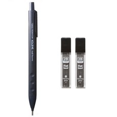모닝글로리 스케치 샤프 1개 + 샤프심 2개 1.8mm 납작 토익 마킹용 필기 시험 2B, 1세트