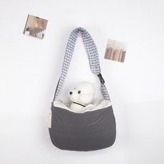 [앨리펫] 강아지 이동슬링백 이동가방 반려견 가방 하우스, 1개, 그레이