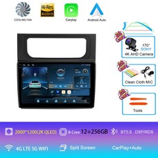 폭스바겐 투란 2 1T 2010 2011 2012 2013 2014 2015용 안드로이드 16 카 라디오 무선 오토 카플레이 내비게이션 GPS 4G+WIFI 탑재, 12G 256G AHD 2K