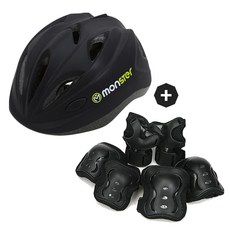 JA 아동용 보호장비 세트 헬멧 + 보호대3종, 블랙세트 - 헬멧+보호대 XS(유아동), 1개