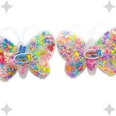 나비 모양 구슬 꿰기 놀이 세트 어린이 소근육 발달 교육 재료 유치원 초등학생, 1개