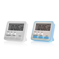 多功能計時器 鬧鐘 時鐘 倒數計時 廚房烹飪時間管理, 1個, 白色(英文字符), 白色