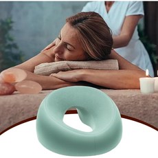Topsun 마사지 베개 미용실 누워 베개 미용 침대 특수 베개 마사지 침대 구멍 얼굴 쿠션 침대 메모리 폼, 녹색, 1개