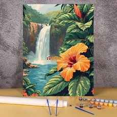 숫자 별 풍경 페인트 아크릴 드로잉 캔버스 유화 키트 성인용 숲 산 장식 218191, 40x50cm 42colors, HMA135388