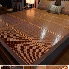 夏季竹蓆涼蓆冰絲席學生宿舍單人牀蓆冬夏兩用藤席可摺疊艾草蓆子, 傳統加厚款-清爽金磚席-背面藤草蓆(無枕套)