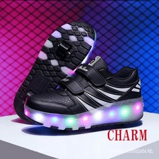 賣場新品100%暢銷童鞋 高品質 帶Heelys兩輪旱冰鞋 男女通用hpyv7GIR。3UY5, 1個, สีชมพู27-40,41