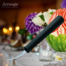 triangle 弧形雕刻刀 德國製 304不鏽鋼雙刃尖刀, 黑, 1個