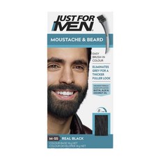 저스트 포 맨 남성 비어드 컬러 M-55 리얼 블랙 검정 수염 염색약 Just for Men Beard Colour Real Black, 1개