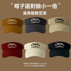 韓版空頂鴨舌帽女夏運動戶外遮陽防曬帽子情侶可扎馬尾跑步顯臉小, 卡其色,均碼（55-61cm）頭圍可調節, 1個