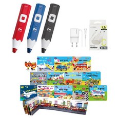 세이펜 태극펜 64G(4세대 태극온펜 RTT-4000BD)+빠방타요 탈것 그림책 12권+호환충전기, 태극온 64G 블루+빠방타요 12권+호환충전기, 1개