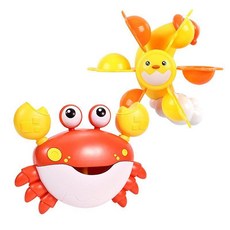 우리 아기가 즐겁게 목욕할 수 있는 버블 장난감, 빨간색 거품게+작은 오리 트럭(배터리포함), 1개