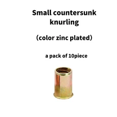 M3 M4 M5 M6 M8 M10 M12 스테인레스 스틸/알루미늄/아연 도금/플랫 카운터싱크 헤드 스레드 리벳 인서트 너, 05 Carbon steel-10PC, 06 M4