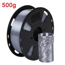 새로운 실크 필라멘트 PLA 1.75mm 1kg 500g 부드러운 Shiney 3D 프린터 재료 다중 골드 브론즈, 01 빠른  Mainland, 27 Silver-500g