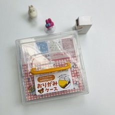 손잡이 투명 색종이 문구 소품 보관함 케이스, 1개