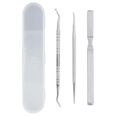 KOYOKOMA 네일 케어 3점 세트 손톱 파일 ‘존데’ 케이스 포함 손톱 때 제거 관리 스테인리스 손톱 관리 발 손