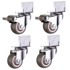 4 pcs 가구 캐스터 바퀴 부드러운 고무 회전 캐스터 트롤리에 대 한 꽤 롤러 바퀴 침대 침대 바퀴 가정용 액세서리, 1.5 인치, [01] 1.5 인치 * [03] 2 brake 2 n