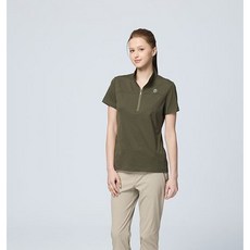 Wildland 荒野女生態ZIP領抗UV彈性短袖機能衣0B31621運動衣/春夏款/吸溼快乾/防曬衣