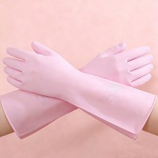 WHH 주방용 튼튼한 니트릴 소재 강력한 고무장갑, 1개, 대형(L), 체리 핑크
