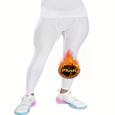 남성용 양털 안감 압축 피트니스 바지 캐주얼 탄성 야외 체육관 러닝에 적합 스포츠 꽉, 04 M, 01 하얀색