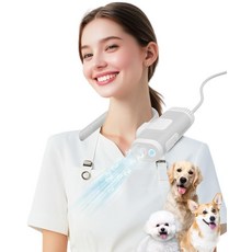 NRYDEPET 핸즈프리 강아지 헤어 드라이어 - 소형 및 중형견 고양이용 저소음 반려동물 그루밍 송풍기 빠른 건조 열 속도 조절 가능 휴대용(그레이) 123685