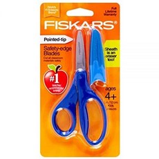 FISKARS 피스카스 가위 뭉툭한 팁 안전 엣지 블레이드 칼집 포함 (네이비 블루), Fiskars 포인티드 팁 안전 엣지 블레이드 가위,