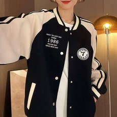 LK-J014 / 1컬러 여성 루즈핏 야구점퍼ezb1+5eBb