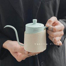 캠핑 커피 드립 주전자 휴대용 드립세트 핸드드립세트 포트, 마차 그린 커피 컬러, 1개, 1L