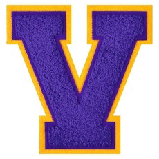 11.4cm(4-1/2인치) 셔닐 레터 패치 퍼플 레터맨 재킷 패치 아이언 온 레터 패치 의류용 대표팀 레터 패치 (레터 M), V