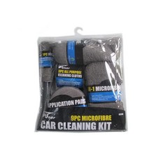 9件超細纖維洗車清潔套裝 洗車工具組 超細纖維毛巾 打蠟海綿 輪刷【賣貴請告知】, 1個
