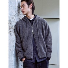 브랜드정품 에잇세컨즈 8SECONDS 울블렌드 부클 후드 집업 가디건 카디건 카키 263356