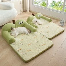 Arsjuo 강아지 쿠션 침대 커버분리 고양이 방석 쇼파, 1개, 그린