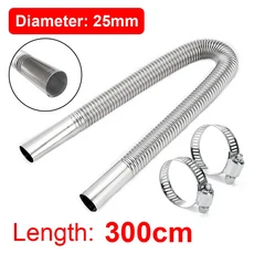 이중 레이어 에어 디젤 주차 히터 스테인레스 스틸 자동차 배기 파이프 트럭 튜브 호스 24mm 60cm, 03 300cm