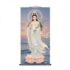 관세음보살 액자 그림 인테리어 부처님 연꽃 불교용품 벽걸이 A형, B형, 비단, 두루마리 30x60