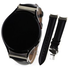 Galaxy Watch 4 Classic 20 毫米黑色皮革錶帶專屬接頭, 黑色, 單品