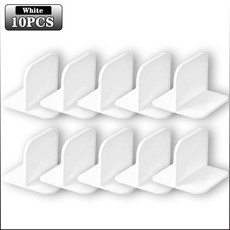 다기능 모양 책장 가구 없음 패스너 신발 드릴링 고정 필요 브래킷, AS SHOWN, White 10PCS
