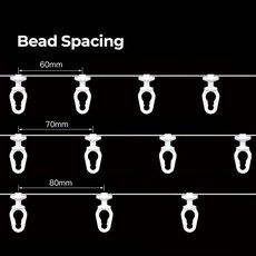 웨이브 커튼 러너 플라스틱 리플 폴드 슬라이더 트랙, 2. Spacing 60mm